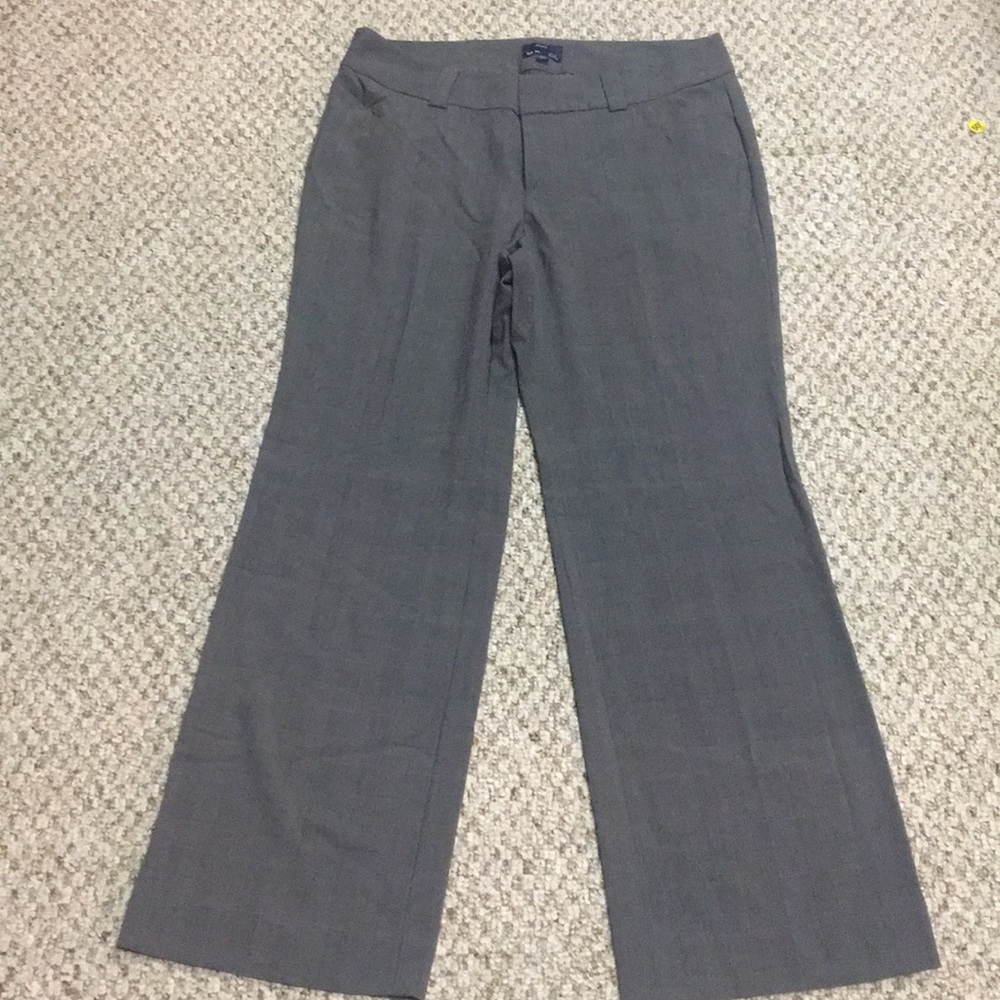 Gap flare leg grey and black checkered dress pant